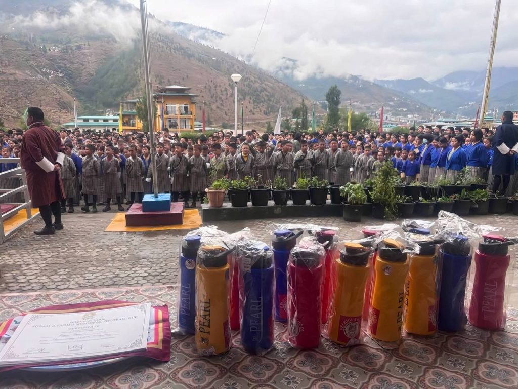 On 29 April 2026, the futsal players of Changzamtog Middle Secondary School received a certificate of participation in the Sonam R Tshomo Futsal Tournament, held at Pelkhil School.🏐🤩

We sincerely thank the organizer for the opportunity and for gifting a water bottle to all participants. We also extend our heartfelt appreciation to SSI Tshering for her guidance and to the players for their excellent teamwork and dedication.🙏👏🥰